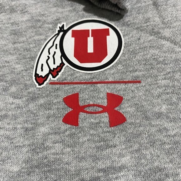Under Armour Utah Utes Mock Neck Spirit Jersey Sweater Grey Women’s Size XL - Picture 2 of 8
